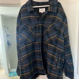 Big and Tall Plaid Woven Shirt Jacket